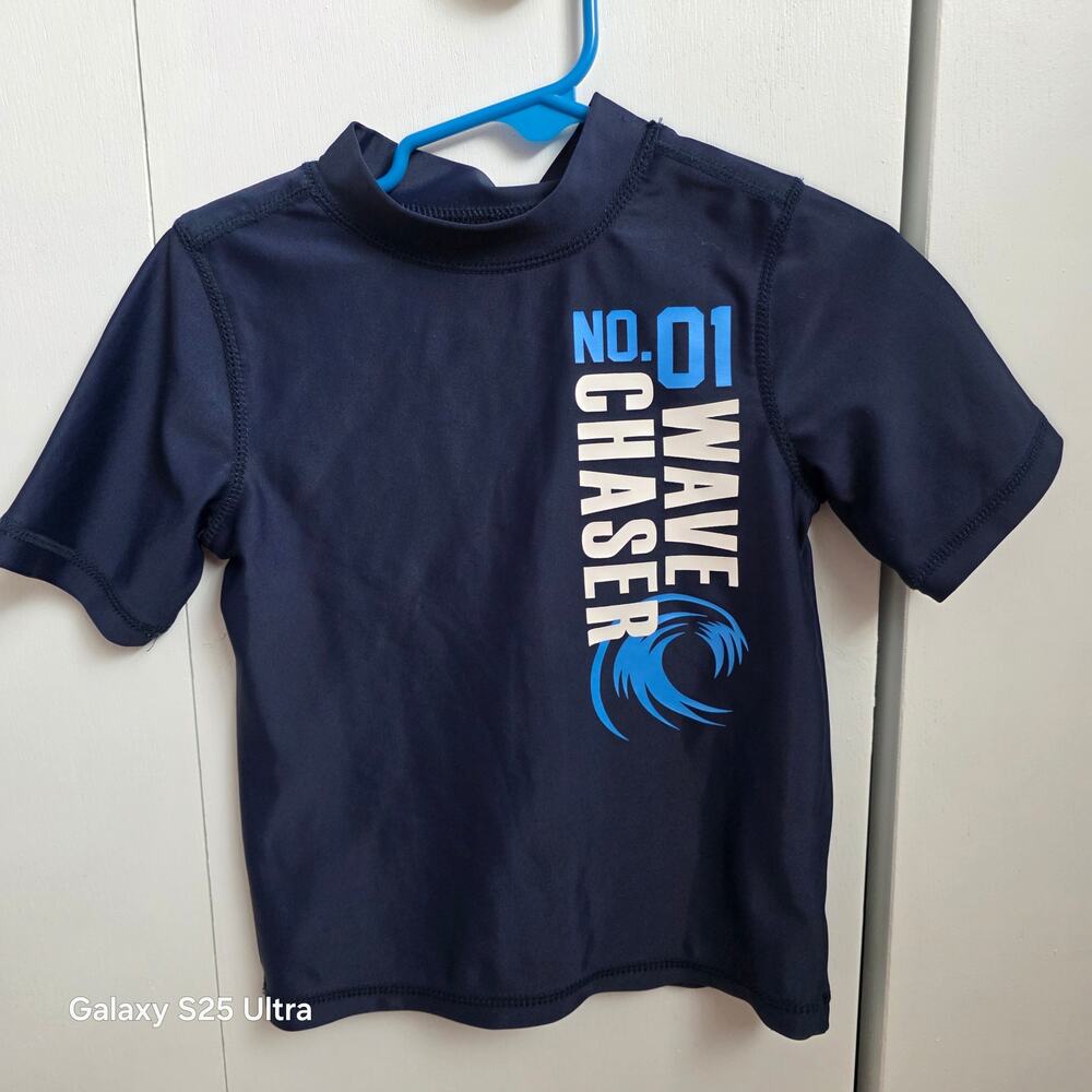 koala kids navy‎ no.1 wave chaser swim suit shirt, sz 2T
